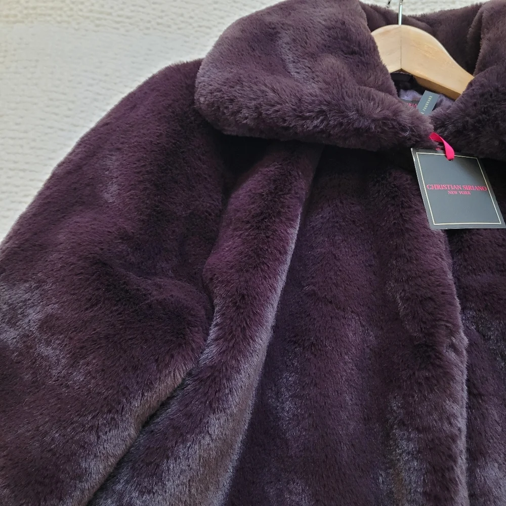 Christian Siriano NY Faux Fur Coat in Rich Purple 💜 - Picture 2 of 4